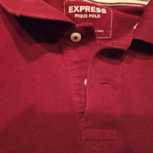 Express Pique Polo red white Lion mens size XL NWOT - Picture 6 of 9